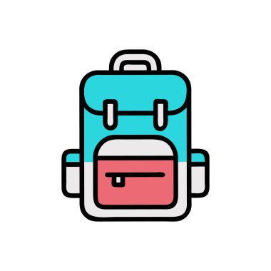 Sırt Çantası Dolu Vektör Simgesi Tasarımı