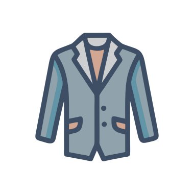 Ceket vektörü düz renk simgesi