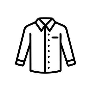 Ağ ve mobil uygulama tasarımınız için beyaz arkaplanda izole edilmiş ceket simgesi vektörü, gömlek logosu konsepti