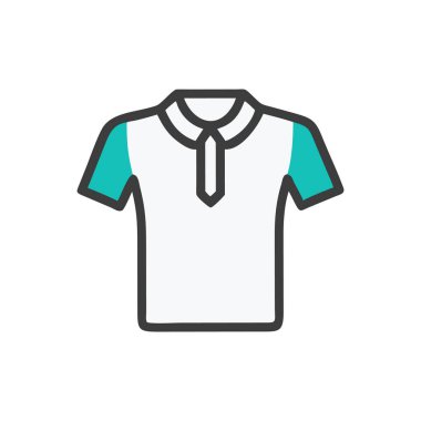 Web ve mobil uygulaması tasarımı, gömlek logo kavramı için beyaz arka plan üzerinde izole gömlek simge vektör