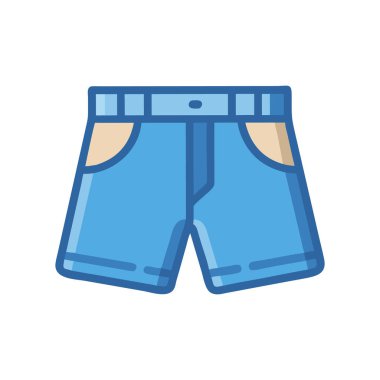 mavi şort simgesi, çizgi film tarzı