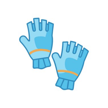 Beyaz arkaplanda mavi eldiven simgesi
