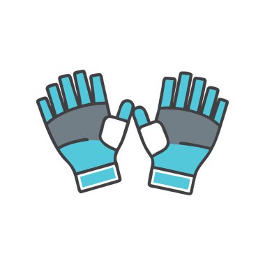 eldiven vektör renk çizgisi simgesi