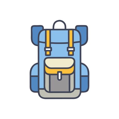 sırt çantası simgesi vektör illüstrasyonu