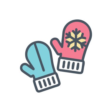 renk kış eldiveni vektör illüstrasyonu
