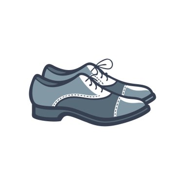 Bir çift spor ayakkabısının vektör düz çizimi.