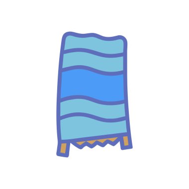 Şeffaf bir arkaplanda havlu vektör çizimi. Birinci kalite semboller. Konsept ve grafik tasarımı için vuruş simgesi.