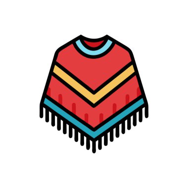 Örgü kıyafet vektörü düz çizim simgesi tasarımı