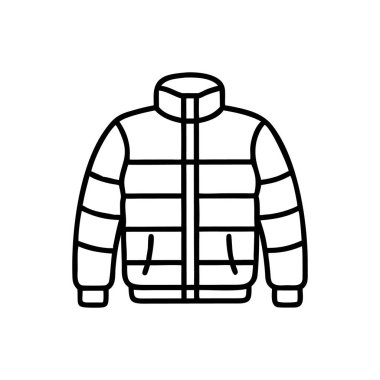 kış ceketi ikonu vektör illüstrasyonu