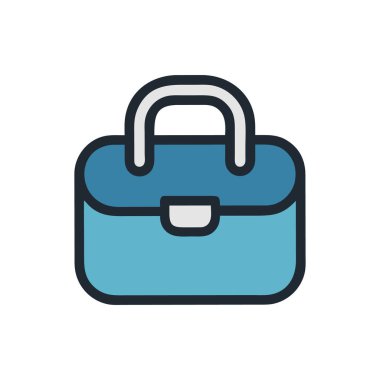 Şeffaf bir arkaplanda çanta vektör çizimi. Birinci kalite semboller. Konsept ve grafik tasarımı için vuruş simgesi.