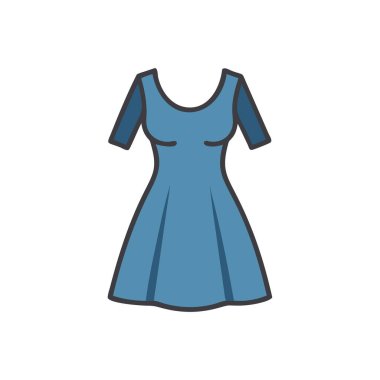 beyaz zemin üzerine mavi elbise