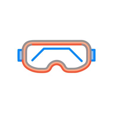 Dalış maskesi ikon vektörü. İzometrik işaret. renk izole edilmiş sembol çizimi