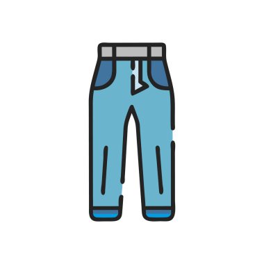 Şeffaf bir arkaplanda pantolon vektör çizimi. Birinci kalite semboller. Konsept ve grafik tasarımı için vuruş simgesi.