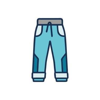Beyaz arkaplanda kış pantolonu çizimi.