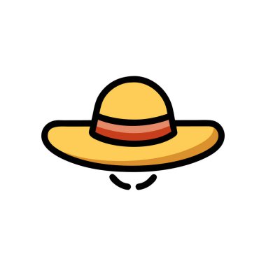 yaz şapkası vektör simgesi