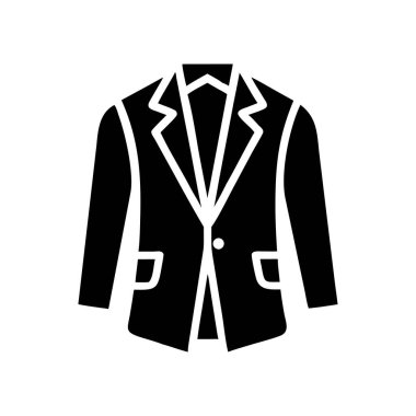 Düz moda ceket ikonu. Web için vektör illüstrasyonu