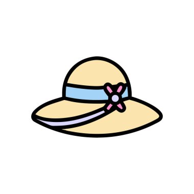 Plaj şapkası ikonu. logotype