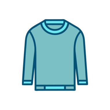 Beyaz arkaplanda giysi yassı vektör simgesi