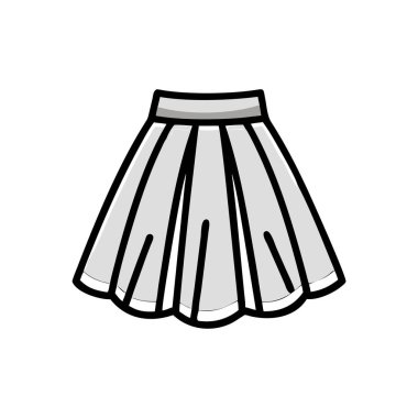 Çizgi film eteği ve giysi kumaşı vektör çizimi