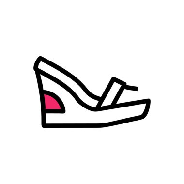 ayakkabı vektörü renk çizgisi simgesi