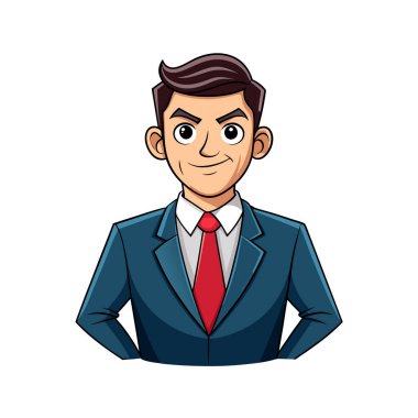 Zarif iş adamı çizgi film vektör illüstrasyon grafik tasarımı