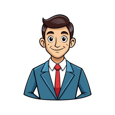 İş adamı avatar karikatür ikon vektör illüstrasyon grafik tasarımı