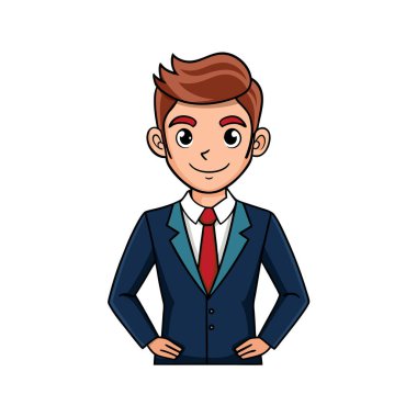 Genç iş adamı çizgi film vektör illüstrasyon grafik tasarımı