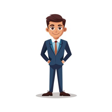 İş adamı çizgi film karakteri vektör çizimi tasarımı