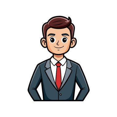 İşadamı avatar çizgi film vektör çizim grafik tasarım