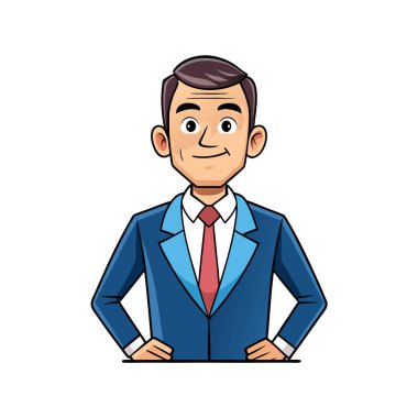 Zarif genç iş adamı çizgi filmi