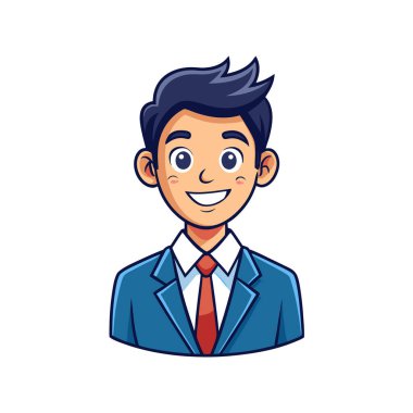 Genç iş adamı çizgi film vektör illüstrasyon grafik tasarımı