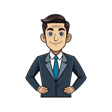 Zarif iş adamı çizgi film vektör illüstrasyon grafik tasarımı