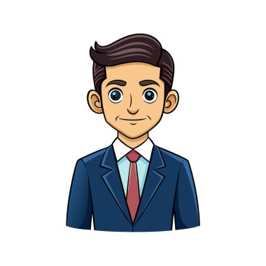 genç işadamı avatar karakter vektör çizim tasarımı