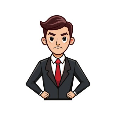 İş adamı karikatürü vektör tasarımı grafik çizimi