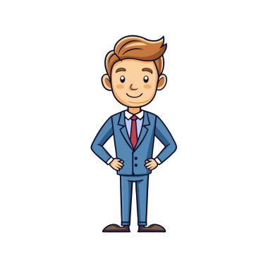 İş adamı karakteri simgesi vektör illüstrasyon grafik tasarımı