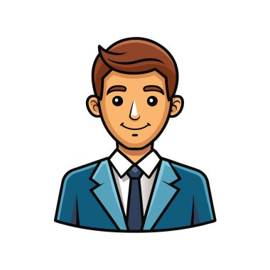 Genç iş adamı çizgi film karakteri vektör çizimi grafik tasarımı