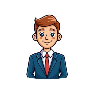 işadamı karakter avatar simge vektör çizim tasarımı
