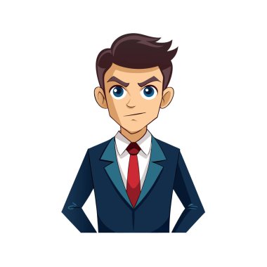 Saç stili ve takım elbise ikonu olan iş adamı