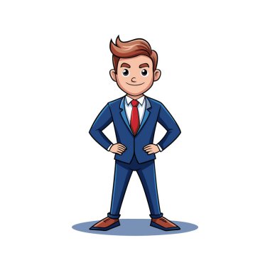 Zarif genç iş adamı karakteri çizim çizgileri vektör illüstrasyonu