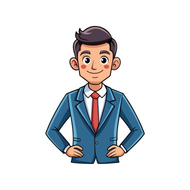 Zarif iş adamı karakteri çizgi film vektör çizim grafik tasarımı