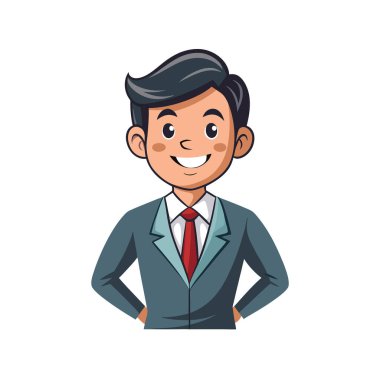 Kravat simgesi vektör illüstrasyon tasarımına sahip iş adamı karakteri