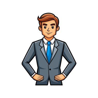 genç işadamı avatar karakter vektör çizim tasarımı