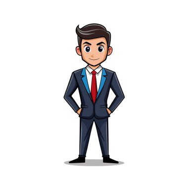 İş adamı çizgi film vektör illüstrasyonu