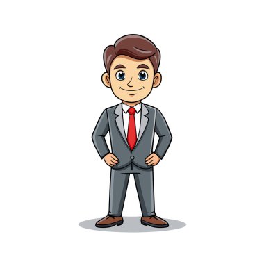 Takım elbise ikonu karikatür vektör illüstrasyon grafik tasarımı işadamı