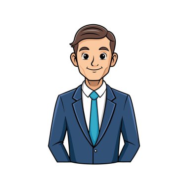 zarif işadamı avatar karakter vektör çizim tasarımı