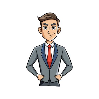 İş adamı karikatürü vektör çizimi grafik tasarımı