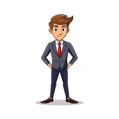 İş adamı çizgi film karakteri ikon vektör illüstrasyon tasarımı