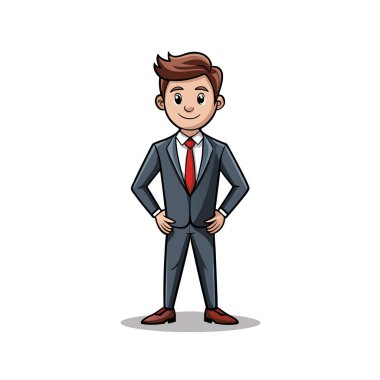 İş adamı karikatür simgesi, vektör illüstrasyon grafik tasarımı