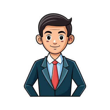 İşadamı avatar çizgi film vektör çizim grafik tasarım