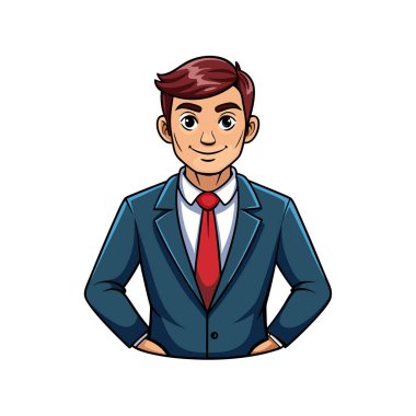 Zarif iş adamı çizgi film ikonu resim vektör illüstrasyon tasarımı